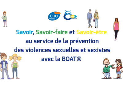 Visuel de présentation d’une vidéo, intitulée : « Savoir, Savoir-faire et Savoir-être au service de la prévention des violences sexuelles et sexistes avec la BOAT® », dans laquelle le Docteur Mathieu LACAMBRE explique comment la BOAT® mobilise savoir, savoir-faire et savoir-être pour la prévention des violences sexuelles et sexistes à partir de situations réelles.